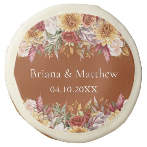 Fall Foliage Flowers Terracotta Wedding  Sugar Cookie