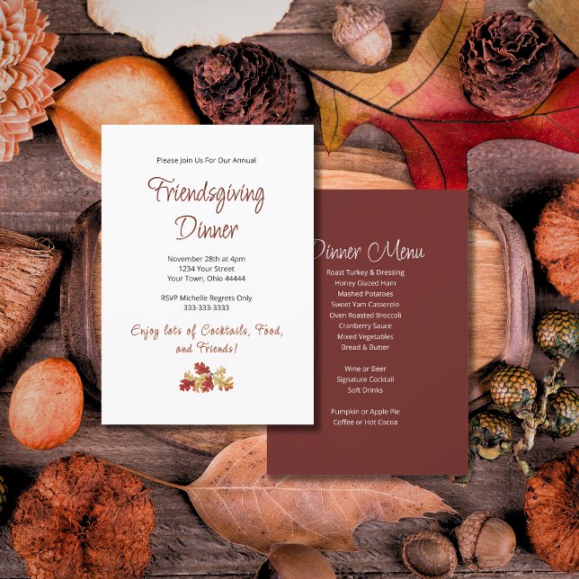 Fall Foliage Friendsgiving Dinner Thanksgiving  Invitation (Creator Uploaded)