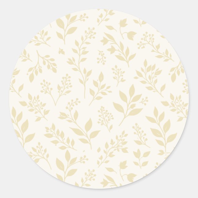 Fall Foliage Golden Wheat - Neutral Classic Round Sticker (Front)