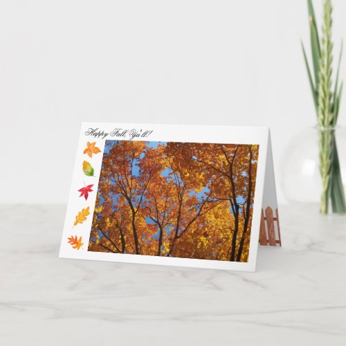 Fall Foliage  Golden Yellow  Happy Fall Yall Card