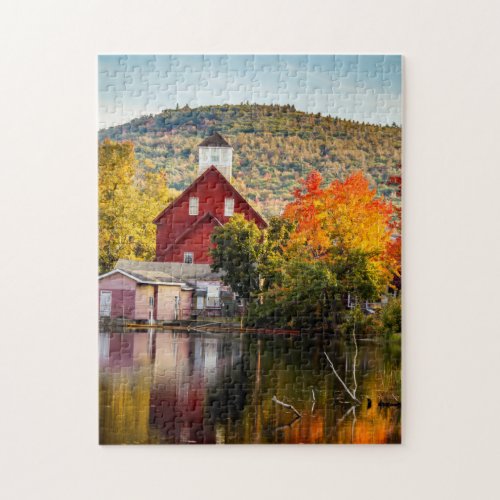 Fall Foliage Grist Mill Ashland New Hampshire Jigsaw Puzzle