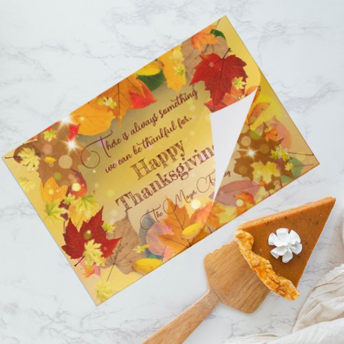 Fall Foliage Happy Thanksgiving Paper Placemat