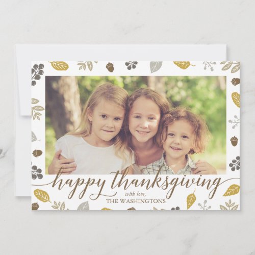 Fall Foliage Happy Thanksgiving Photo Card