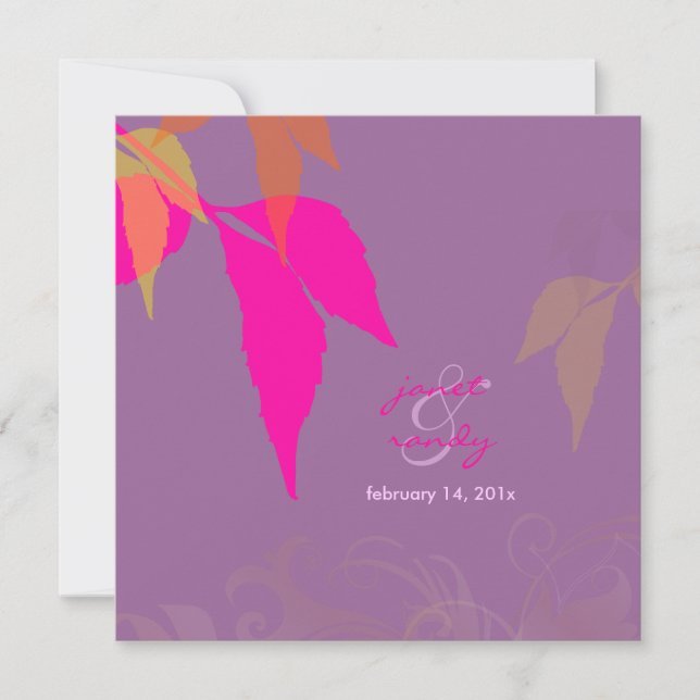 Fall foliage in lavender/ fall/diy background invitation (Front)