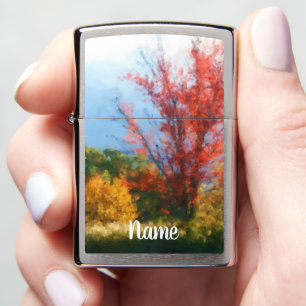 Fall Foliage Nature Photo Painting Personalized Zippo Lighter