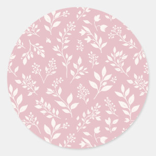 Fall Foliage Neutral - Muted Rose Classic Round Sticker