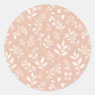 Fall Foliage Neutral - Warm Apricot Classic Round Sticker