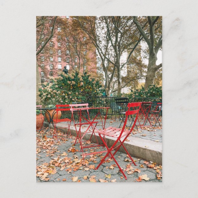 Fall Foliage New York City  Cafe Park Postcard (Front)