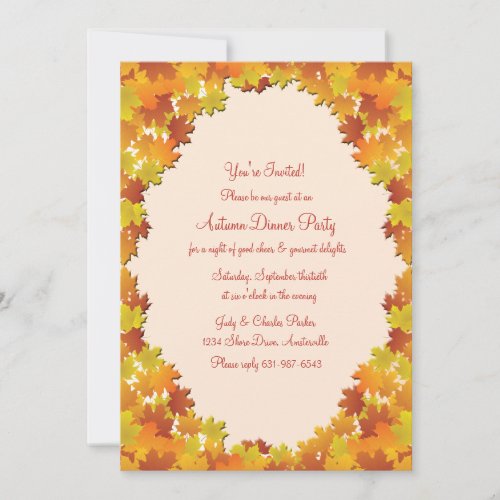 Fall Foliage Oval Invitation
