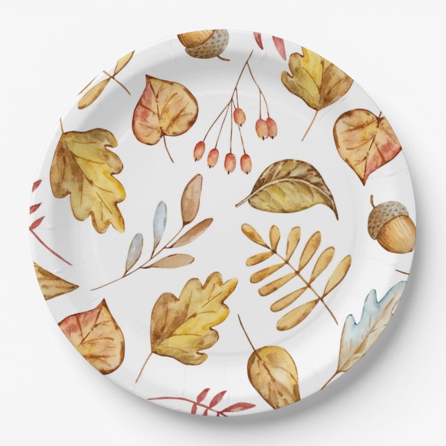 Fall Foliage Paper Plate (Front)
