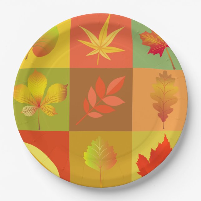 Fall Foliage Paper Plates (Front)