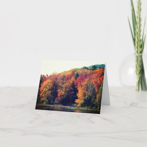 Fall Foliage Pond Blank Note Card