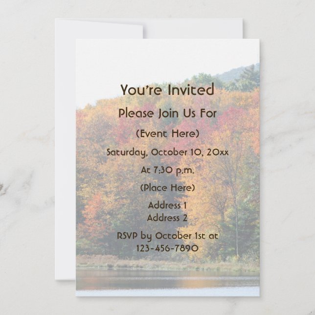 Fall Foliage Pond Nature  Invitation (Front)