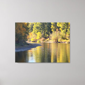 Fall foliage river reflection print