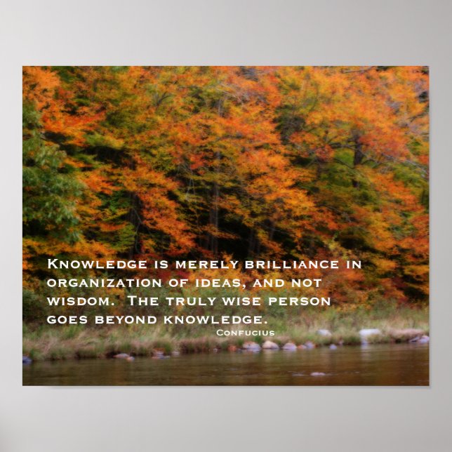 Fall Foliage River Wisdom Inspirational Quote Poster (Front)