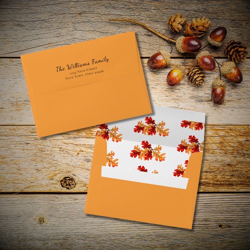 Fall Foliage Rustic Autumn Return Address Envelope