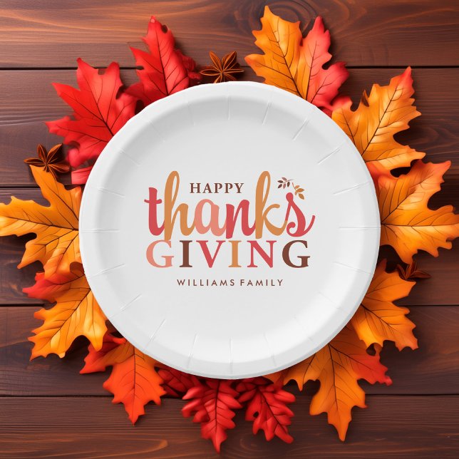 Fall Foliage Thanksgiving Celebration Paper Plates (Creator Uploaded)
