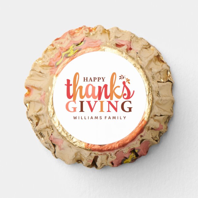 Fall Foliage Thanksgiving Celebration Reese's Peanut Butter Cups (Front)