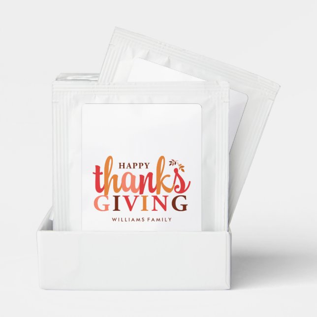 Fall Foliage Thanksgiving Celebration Tea Bag Drink Mix (Pair)