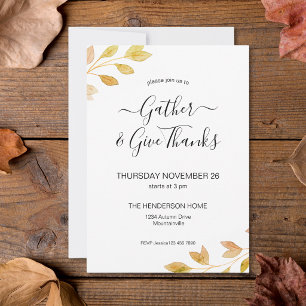 Fall Foliage Thanksgiving Dinner Invitation