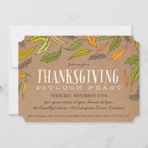 Fall Foliage Thanksgiving Dinner Party Invitation