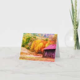 Fall Foliage Tobacco Barn Note Card