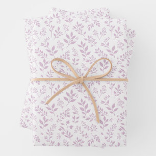 Fall Foliage Warm Lilac - Neutral Wrapping Paper Sheets