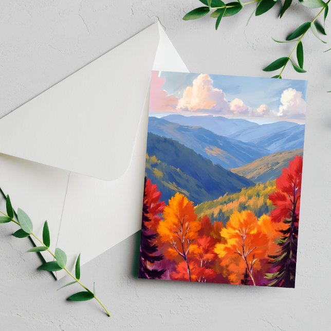 Fall Foliage | Watercolor Mountain Landscape Card (Creator Uploaded)