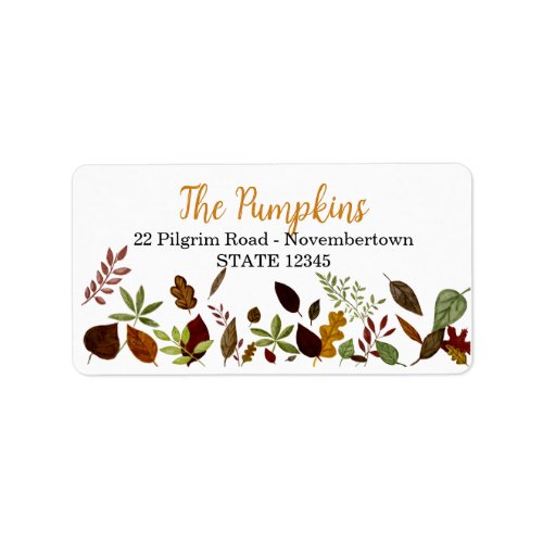 Fall Foliage watercolor thanksgiving label