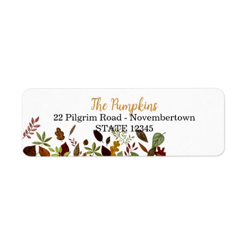 Fall Foliage watercolor thanksgiving label