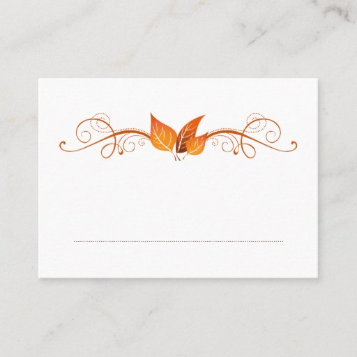 Customizable Fall Foliage Wedding Place Card 3 Business Cards