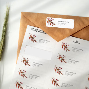 Fall Foliage Whimsical Watercolor Address Label