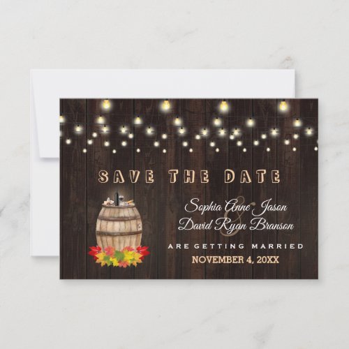 Fall Foliage Wine Barrel Vineyard Save the Date