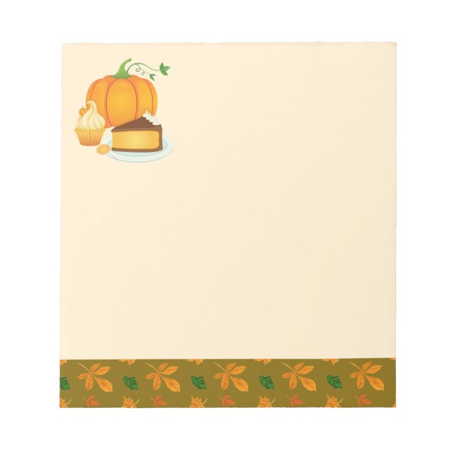 Fall Food and Autumn Leaves Notepad (Front)