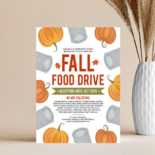 Fall Food Drive Pumpkins & Cans Frame Donation Flyer
