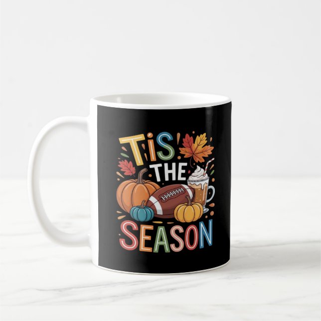 Fall Football Autumn Pumpkin Coffee Lover Mug (Left)