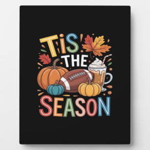 Fall Football Autumn Pumpkin Coffee Lover Plaque