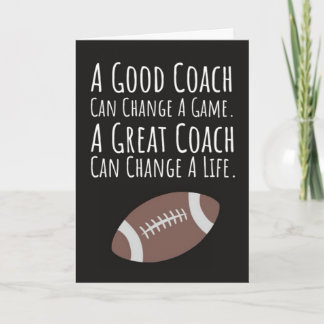 Fall Football Cards Thank You Coach From The Team