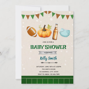 Fall Football Diaper Shower Invitation