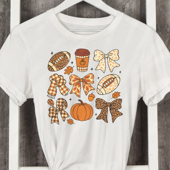 Fall Football Game Day Preppy Coquette Bows Tri-Blend Shirt (Creator Uploaded)