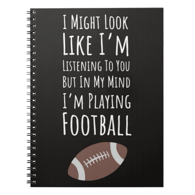Fall Football Gift Ideas For Players Fans Autumn Notebook (Front)