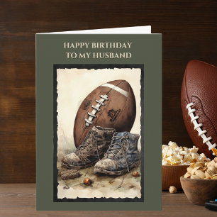 Fall Football Happy Birthday Husband Birthday Card
