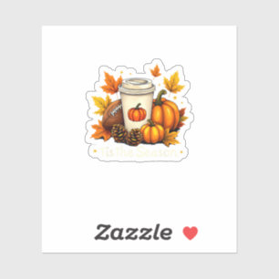 Fall Football Tis The Season Pumpkin Autumn Coffee Sticker