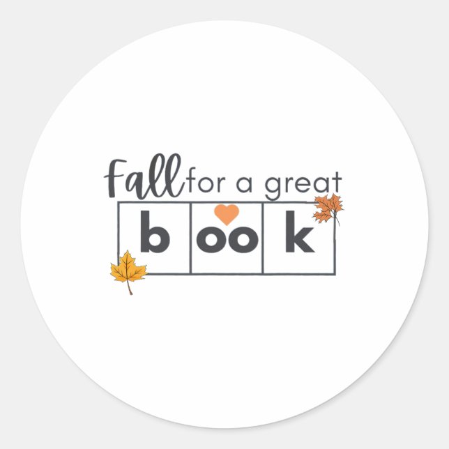 Fall For A Great Book Reading Interventionist Teac Classic Round Sticker (Front)