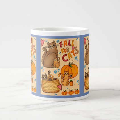 Fall for Cats Giant Coffee Mug