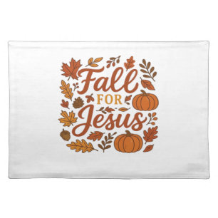 Fall For Jesus Autumn Pumpkin Christian Faith Clas Cloth Placemat