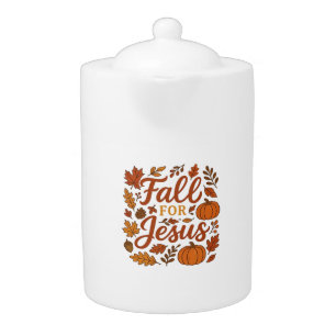 Fall For Jesus Autumn Pumpkin Christian Faith Clas Teapot