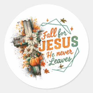 Fall For Jesus....  Classic Round Sticker