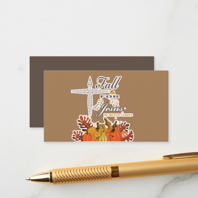 Fall for Jesus he never leaves 1   Enclosure Card (Front/Back In Situ)