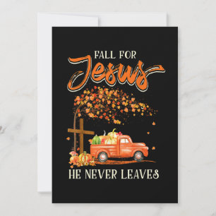 Fall For Jesus He Never Leaves Happy Halloween Invitation